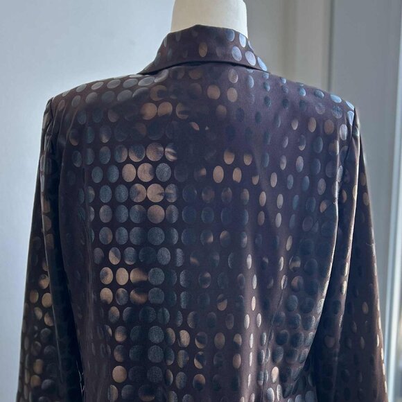 Nueva Cocoa Multi Tone Iridescent Dot Pattern Jacket w/ Statement Buttons - US L - Picture 8 of 11